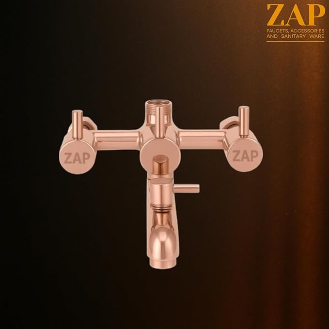 Elixir Rose Gold 3-in-1 Brass Wall Mixer Set