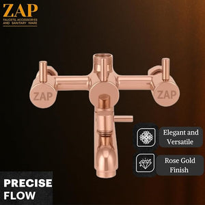 Elixir Rose Gold 3-in-1 Brass Wall Mixer Set