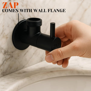 Elixir Angle Valve Black Bathroom Fitting For Tap Pack Of 2Pcs
