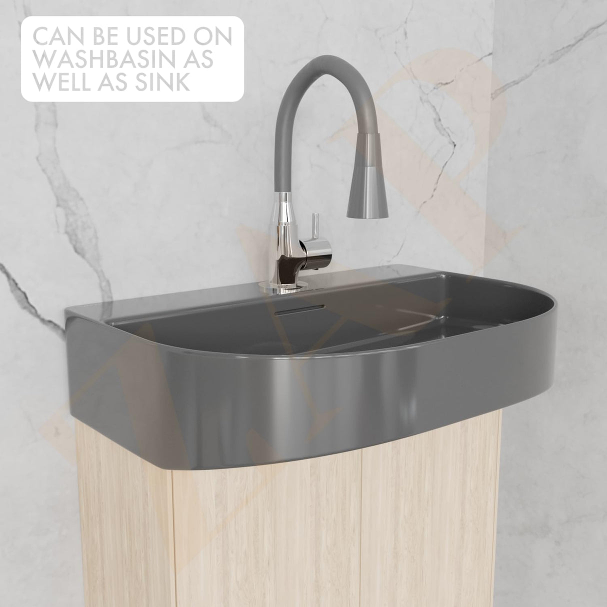 ZAP Swan Neck with Flexible Swivel Spout | Dual Flow Kitchen Sink Tap | Silicone Spout Brass Faucet | Tap for Kitchen Sink | Modern Sink Cock | Wash Basin Tap | Pillar Tap (Grey)
