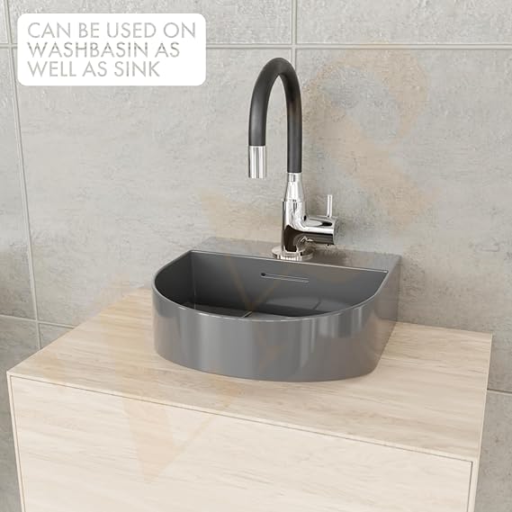 ZAP Swan Neck with Flexible Swivel Spout | Single Flow Sink Mixer | Black Silicone Spout Brass Faucet | Hot & Cold Sink Mixer Tap | Tap for Kitchen Sink | Wash Basin Mixer | Pillar Tap