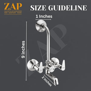 Terrim Brass 2-in-1 Wall Mixer with Long Bend Pipe