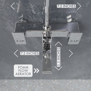 SKODA Chrome 3-in-1 Brass Wall Mixer Shower Set