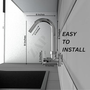 ZAP Terrim Heavy Wall-Mount Kitchen Sink Tap with 360° Swivel Spout | Chrome Finish Brass Sink Cock with Flange | 7-Year Warranty | Kitchen & Basin Faucet