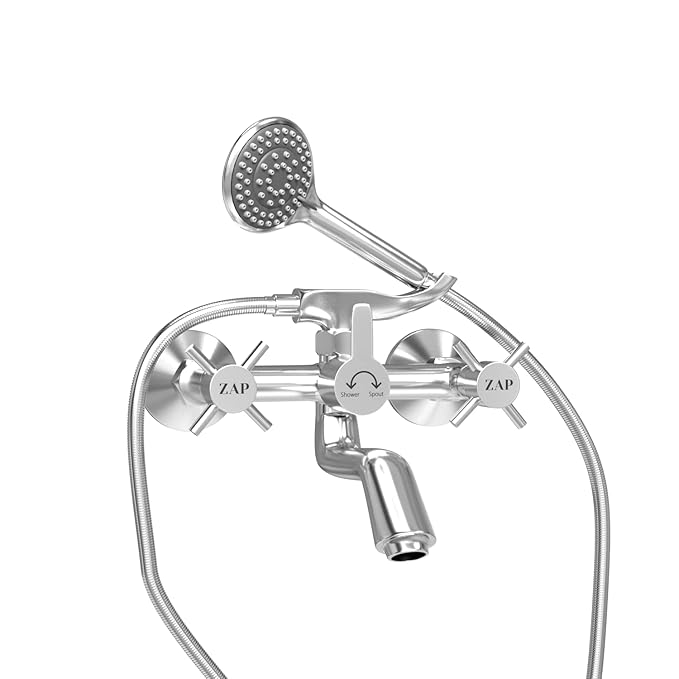 Caster 2-in-1 Wall Mixer with Crutch, Multi-Flow Hand Shower