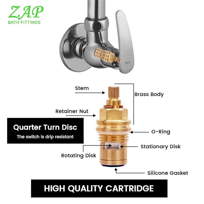 ZAP Arrow Light Wall-Mount Kitchen Sink Tap | Chrome Finish | Easy-to-Use Brass Sink Cock for Home & Kitchen