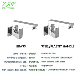 Skoda Brass Sink Tap with Swivel Casted Spout Wall Mounted, Chrome Finish