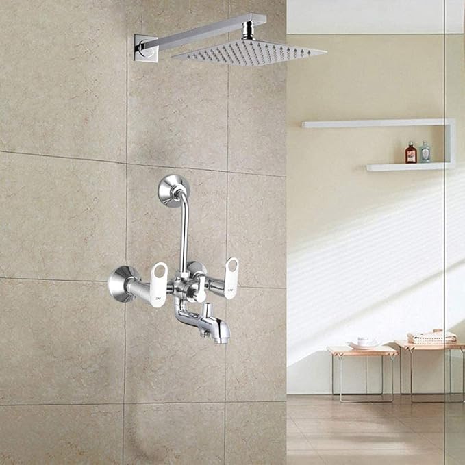Geo Wall-Mounted Mixer Tap with Overhead Shower