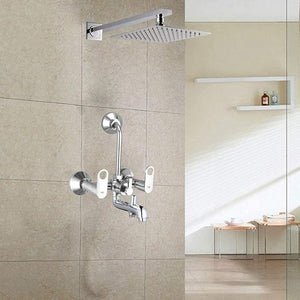 Geo Wall-Mounted Mixer Tap with Overhead Shower