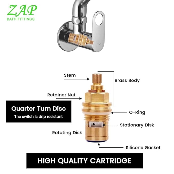 ZAP Geo Heavy Wall-Mount Kitchen Sink Tap | Chrome Finish | Easy-to-Use Brass Sink Cock for Home & Kitchen