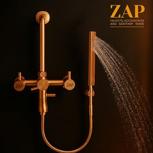 Elixir 3 in 1 Rose Gold Bathroom Wall Mixer