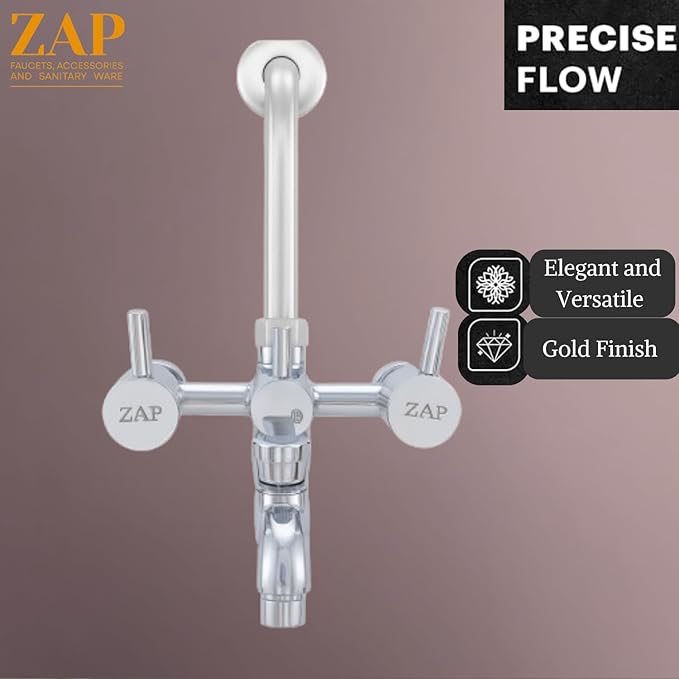 Turbo 3-in-1 Brass Wall Mixer Set