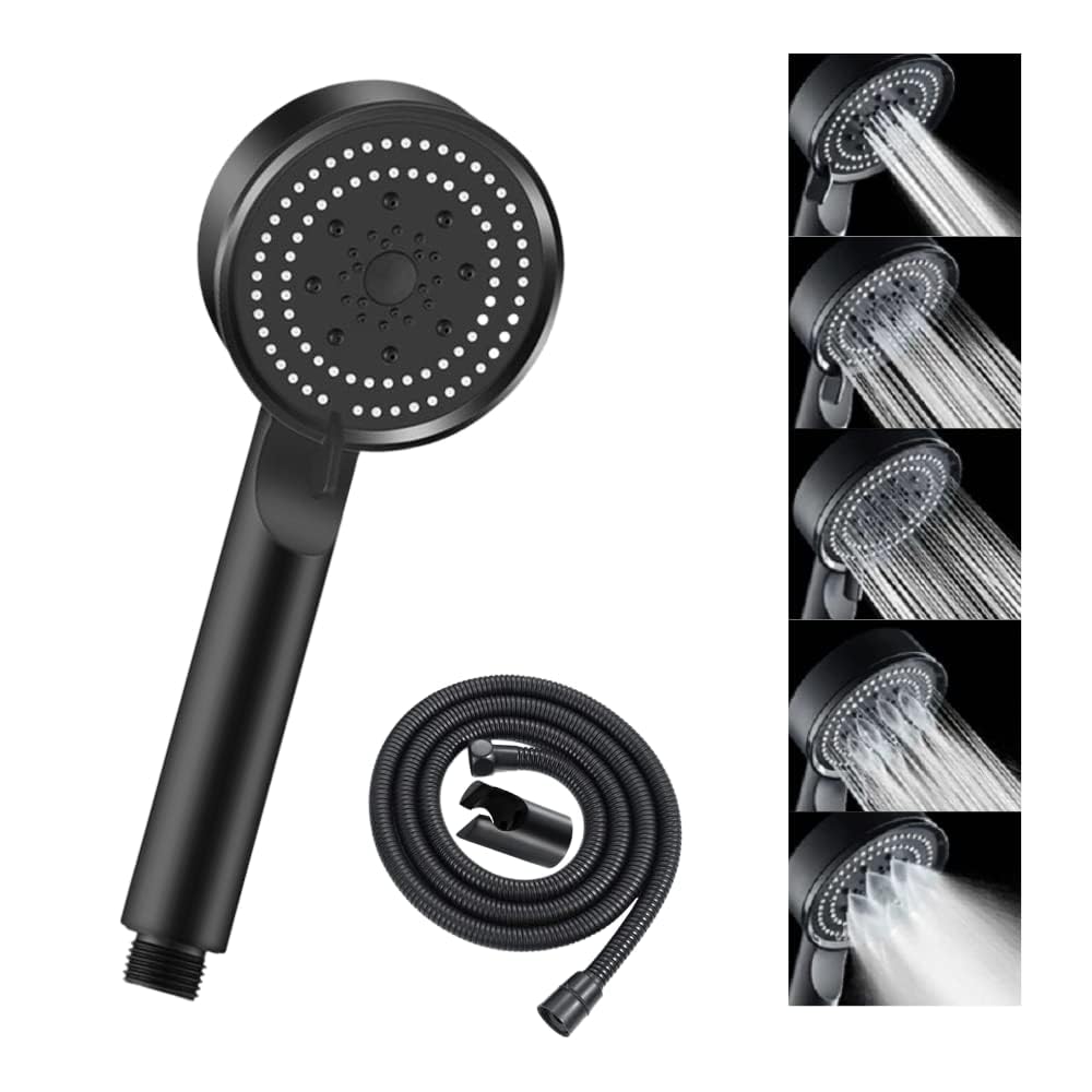 ZX2111 Hand Shower Set (TUBE and Holder) With Silicone Free Nozzles, Stainless Steel Finish, Lightweight, Great Grip, Precise Water Flow(Ultra Modern Sleek, Rain & Massage Spray)