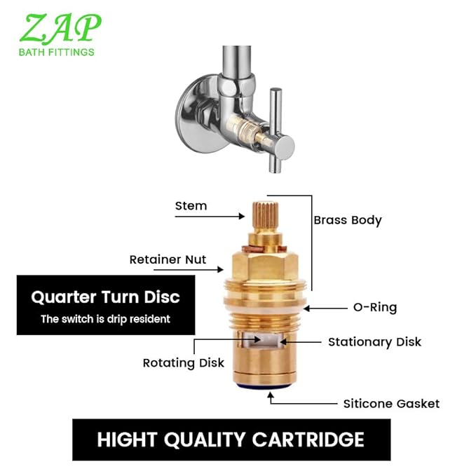ZAP Mini Terrim Kitchen Sink Cock with Swivel Spout | 18x2 Inch Brass Body | Chrome Finish | Wall-Mounted Tap for Kitchen & Basin