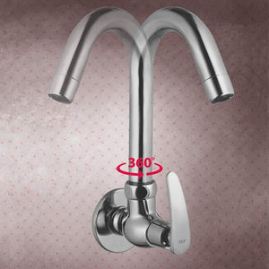 ZAP Arrow Light Wall-Mount Kitchen Sink Tap | Chrome Finish | Easy-to-Use Brass Sink Cock for Home & Kitchen