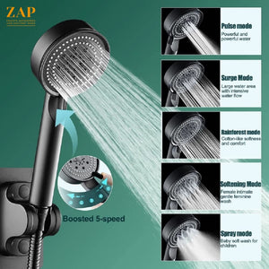 Exotic Deluxe 9-Inch Black Handheld Shower