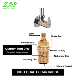 ZAP Pluto Light Wall-Mount Kitchen Sink Tap | Chrome Finish Brass Sink Cock | Easy-to-Use Kitchen Faucet for Home