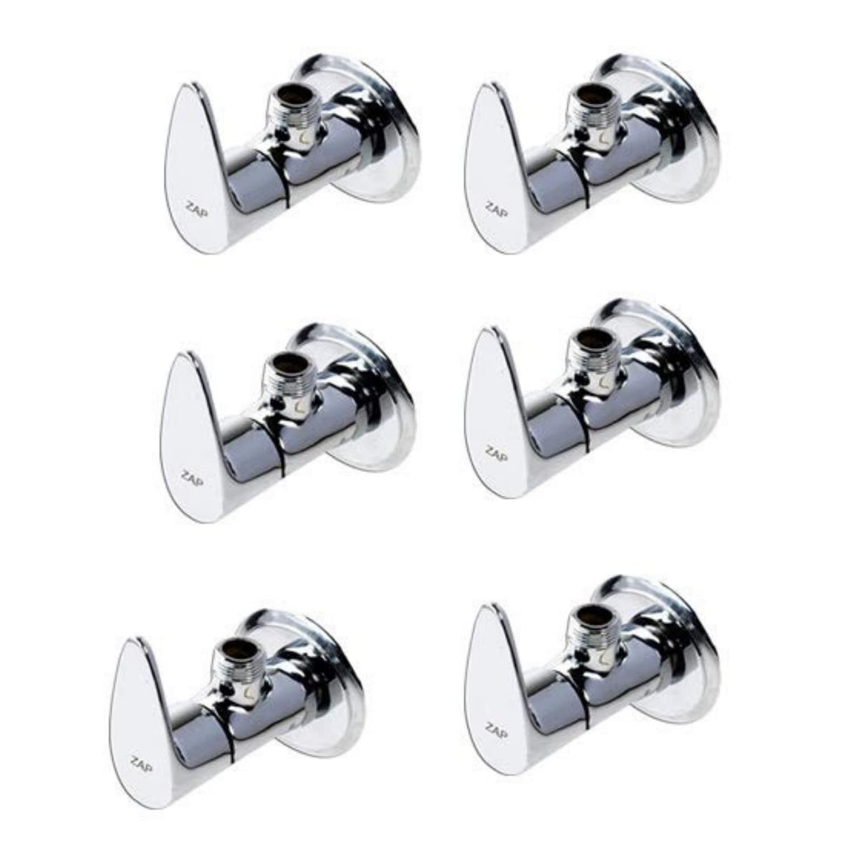 ZAP Brezza Series Bathroom Fittings Combo | 100% Brass | Includes 2-in-1 Wall Mixer, Pillar Cock, 2 Long Body Taps, 6 Angle Cocks (Washing Machine Compatible) | Chrome Finish | Made in India
