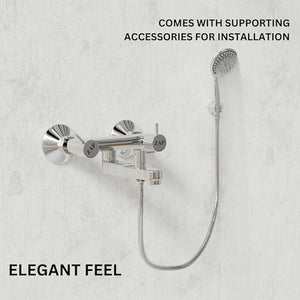 ZAP Elixir Series Brass Wall Mixer Tap | Non-Telephonic Design | Chrome Finish Bathroom Faucet | Wall-Mounted Hot & Cold Water Mixer | Durable Brass Construction | Modern Bathroom Fittings
