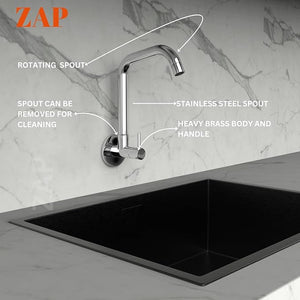 Elixir Chrome Brass Finish Kitchen Sink Tap with 360° Swivel Spout