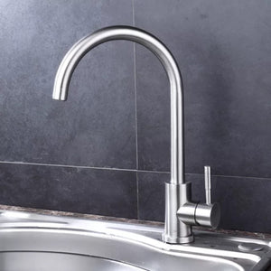 ZAP Bolt Series Stainless Steel Kitchen Faucet – Wall Mounted Sink Tap for Home & Bar Kitchens | Sleek Chrome Finish Water Tap | Ideal for Modular Kitchens