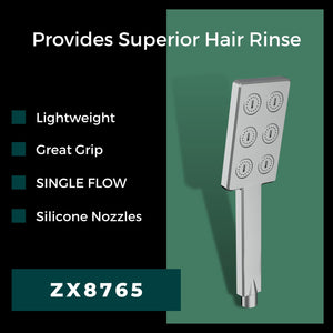 ZAP Rain Spray Hand Shower – Modern Stainless Steel Face | High Pressure | Chrome Finish