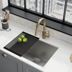 ZAP Kitchen Sink Single Bowl 24x18x10 Inch | Matte Finish Stainless Steel with Tap Hole | Dual Water Aerator, Waste Pipe, Sink Drainer Basket & Steel Waste Coupling | Modern Modular Kitchen Sink
