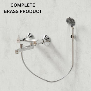 ZAP Elixir Series Brass Wall Mixer Tap | Non-Telephonic Design | Chrome Finish Bathroom Faucet | Wall-Mounted Hot & Cold Water Mixer | Durable Brass Construction | Modern Bathroom Fittings