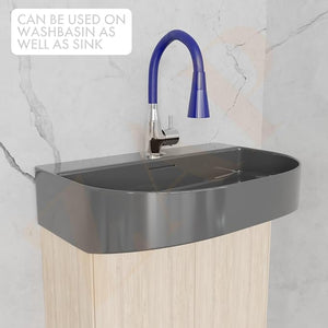 Blue Silicone Dual Flow Swan Neck Tap