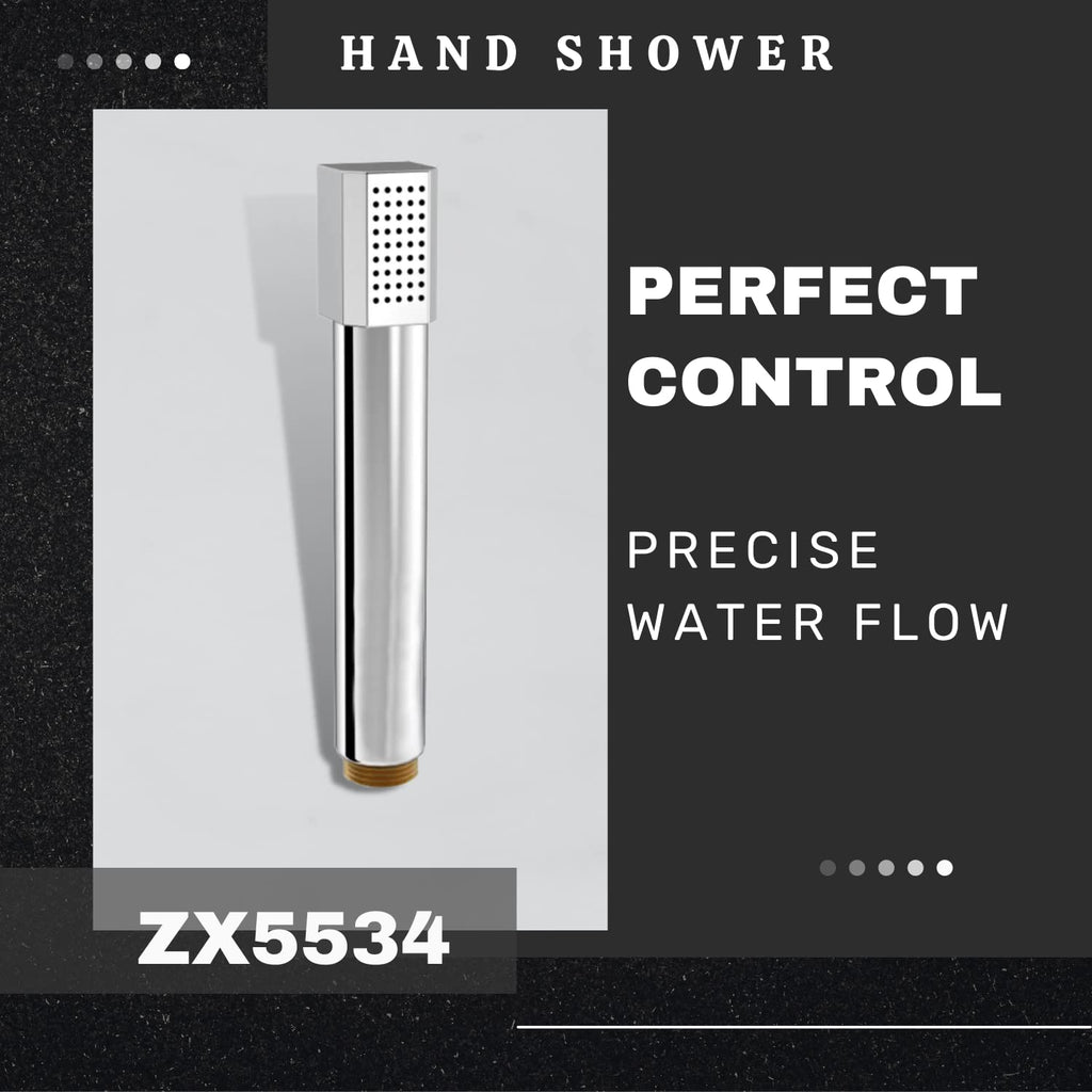 ZX5534 Hand Shower With Flexible Silicone Nozzles, Stainless Steel Finish, Lightweight, Great Grip, Precise Water Flow(Ultra Modern Sleek Superior Hair Rinse)