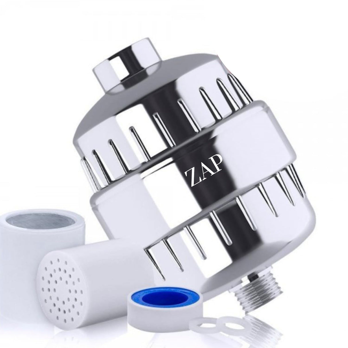 ZXFLTR-40 High Output Revitalizing Shower Filter - Reduces Dry Itchy Skin, Dandruff, Eczema, and Dramatically Improves The Condition of Your Skin, Hair and Nails - Chrome (SF100)