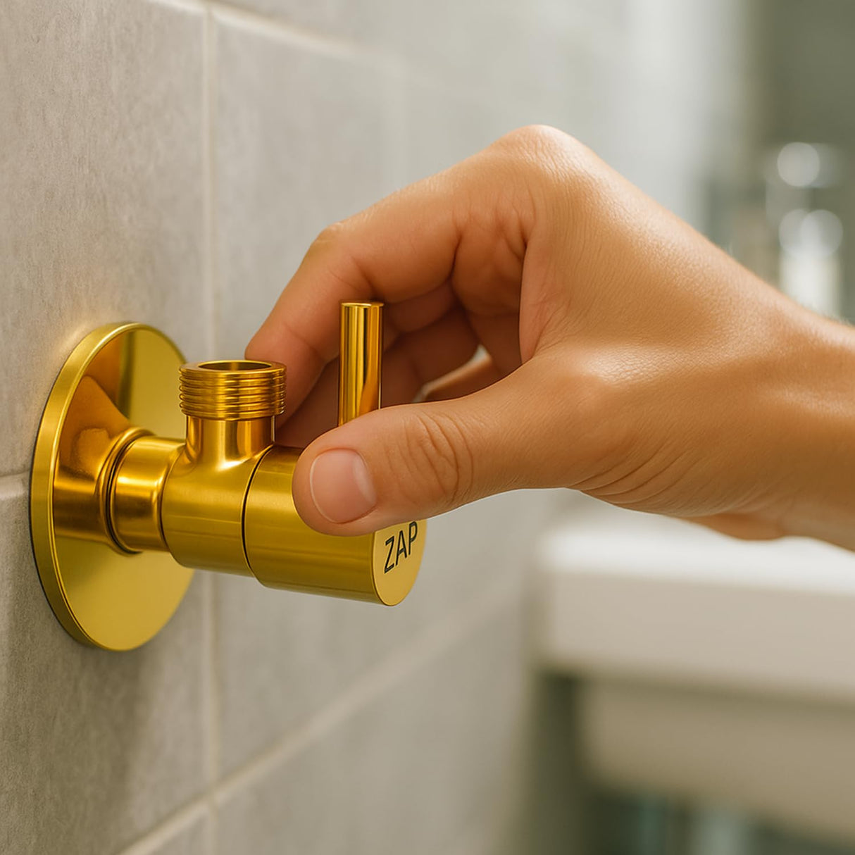 Elixir Angle Valve Gold Wall Mounted