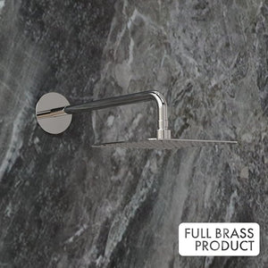 ZAP TRM Series Brass Wall Mixer with Overhead Shower System Set and 125mm Long Bend Pipe | Chrome Finish | Bathroom Tap for Hot and Cold Water Control | Durable & Rust Resistant