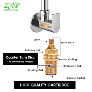 ZAP Bolt Heavy Wall-Mount Kitchen Sink Tap  | Chrome Finish | Durable Brass Sink Cock for Home & Kitchen Use