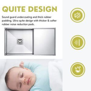 ZAP Millennium Series 304 Grade Stainless Steel Single Bowl Kitchen Sink with Drain Board | 40x18 Inch | All-in-One Waste Kit – Waste Coupling, Drain Pipe & Basket Drainer | Rust & Stain Resistant