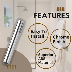 ZAP HS-003 Cube Series High-Pressure Handheld Shower Head – Chrome Finish | Water-Saving ABS Shower Head | Easy-Clean Nozzles | Without Hose & Bracket | Set of 1