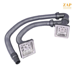 ZAP Millennium Series 36x36 Inch Kitchen Sink with Drain Board | 304 Grade Stainless Steel Single Bowl Sink | Includes Waste Kit, Pipe & Basket Drainer