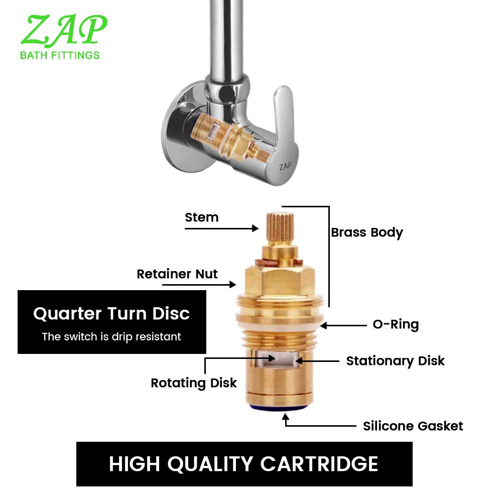 ZAP Prime Light Wall-Mount Kitchen Sink Tap | Chrome Finish Brass Sink Cock with Flange | Easy-to-Use Kitchen Tap for Home & Basin