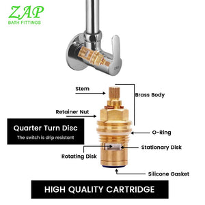 ZAP Prime Light Wall-Mount Kitchen Sink Tap | Chrome Finish Brass Sink Cock with Flange | Easy-to-Use Kitchen Tap for Home & Basin