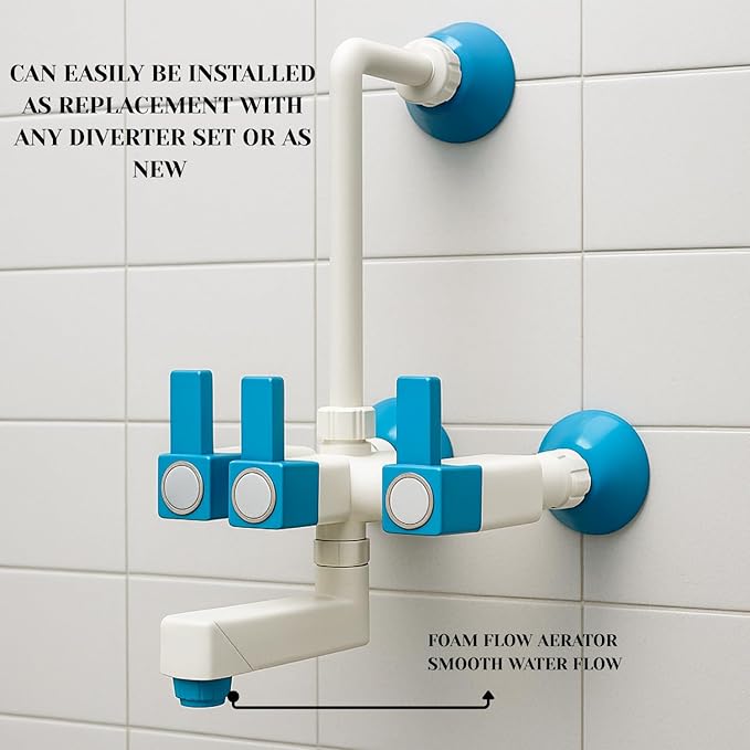 PVC Wall-Mounted Mixer with 3-in-1 Hot & Cold Control