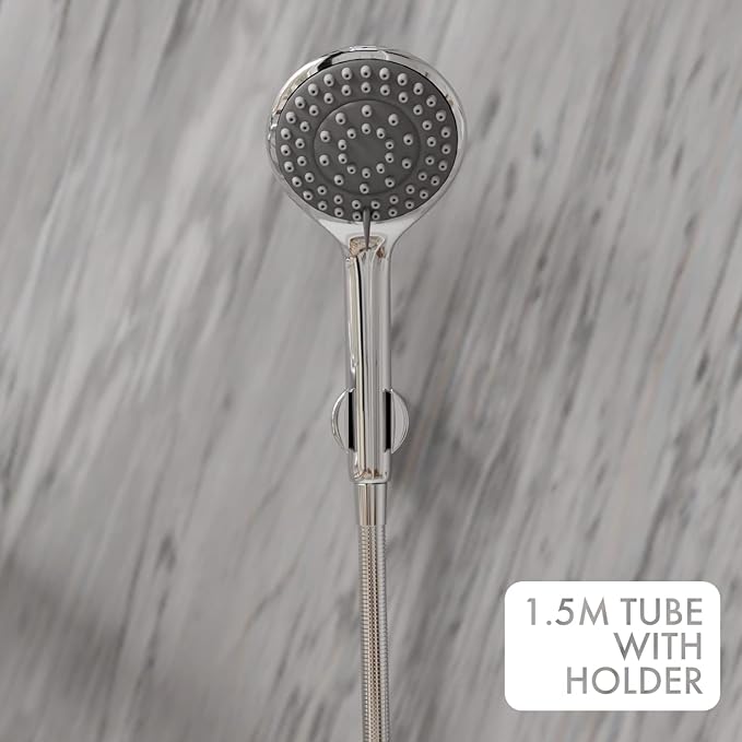 Caster 2-in-1 Wall Mixer with Crutch, Multi-Flow Hand Shower