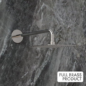 ZAP Caster Series 2-in-1 Brass Wall Mixer with Overhead Shower Set, 125mm Bend Pipe, Hot and Cold Knobs, Chrome Finish, and Faucet Cleaner | Bathroom Fittings Tap Set | Rust Resistant