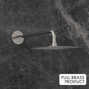 ZAP Nova Series 2-in-1 Brass Wall Mixer with Overhead Shower Set and 125mm Long Bend Pipe | Chrome Finish | Hot and Cold Water Control | Includes Faucet Cleaner | Bathroom Fittings Tap Combo