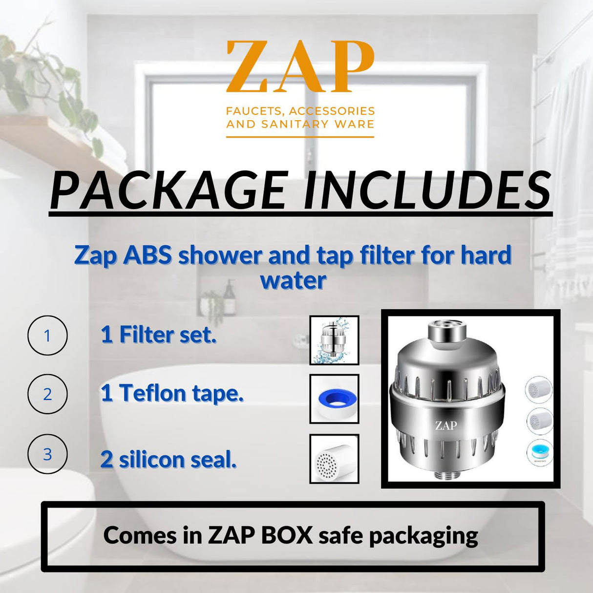 ZXFLTR-40 High Output Revitalizing Shower Filter - Reduces Dry Itchy Skin, Dandruff, Eczema, and Dramatically Improves The Condition of Your Skin, Hair and Nails - Chrome (SF100)