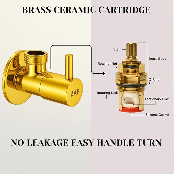 Elixir Angle Valve Gold Wall Mounted