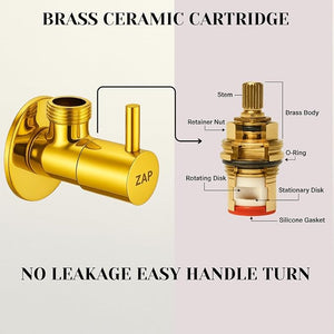 Elixir Angle Valve Gold Wall Mounted