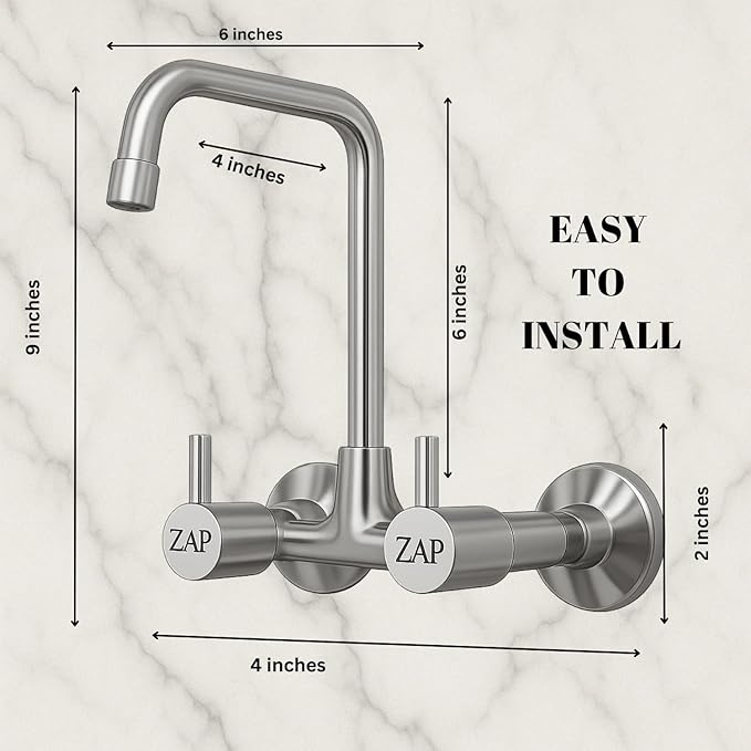 ZAP Elixir 1342 L Spout Kitchen Sink Mixer Tap