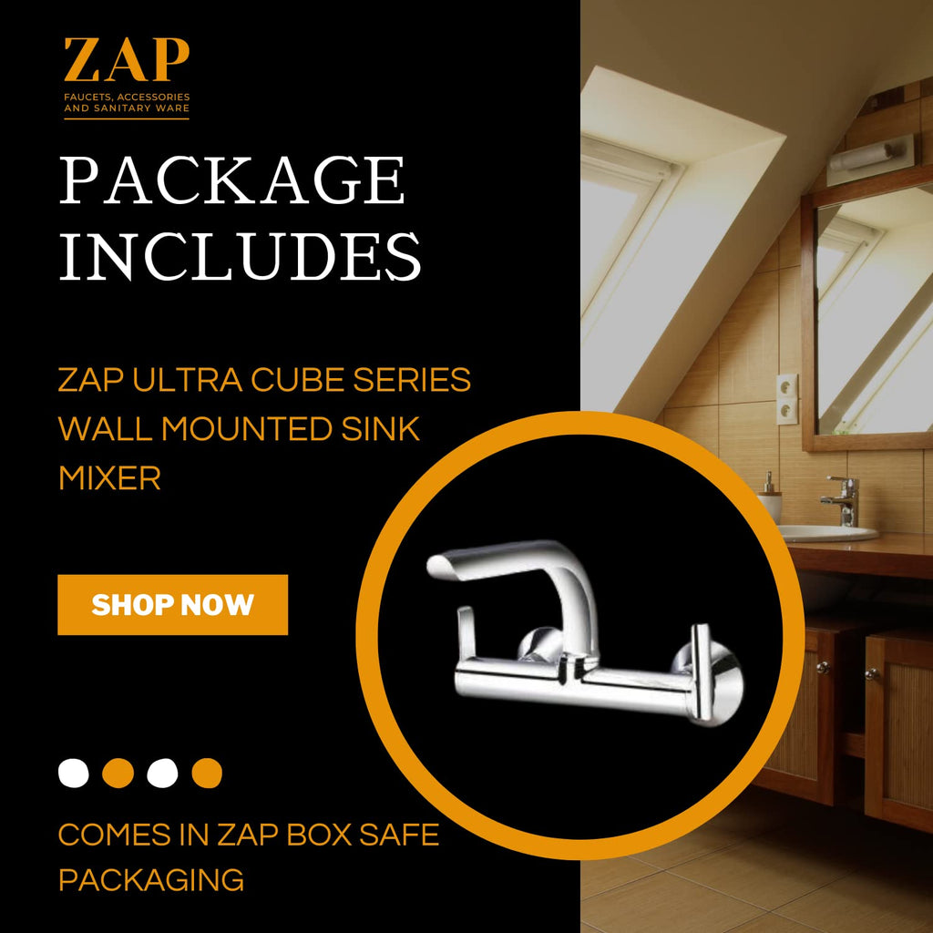 Ultra Cube Series Sink Mixer with Swinging Spout Wall Mounted for Home, Kitchen and Bar Sink