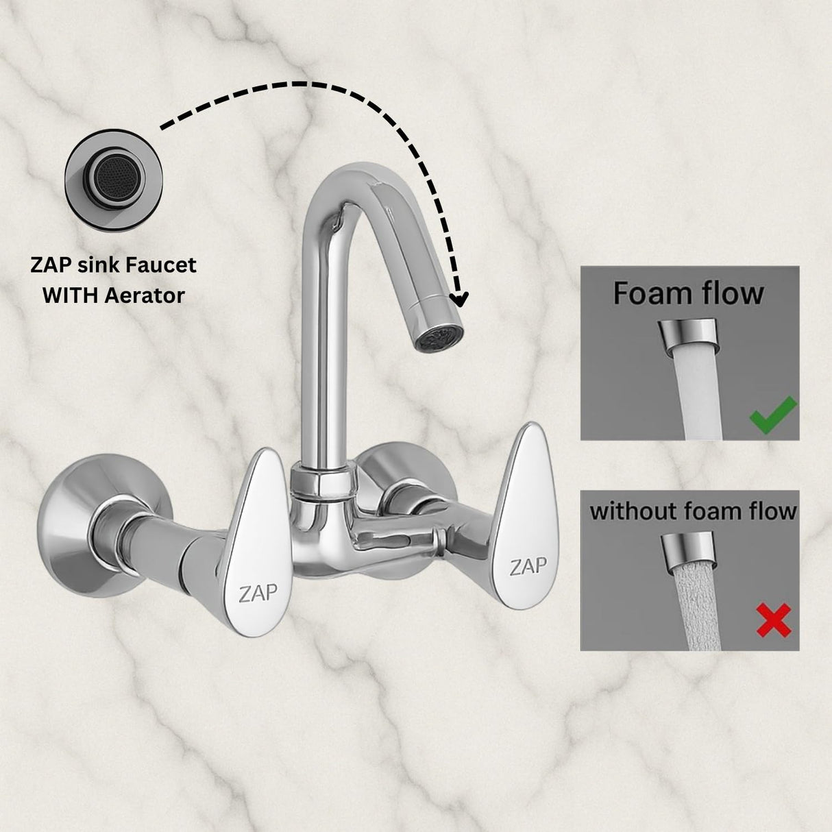 ZAP Brezza 2132  Sink Mixer Brass Tap