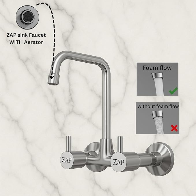ZAP Elixir 1342 L Spout Kitchen Sink Mixer Tap